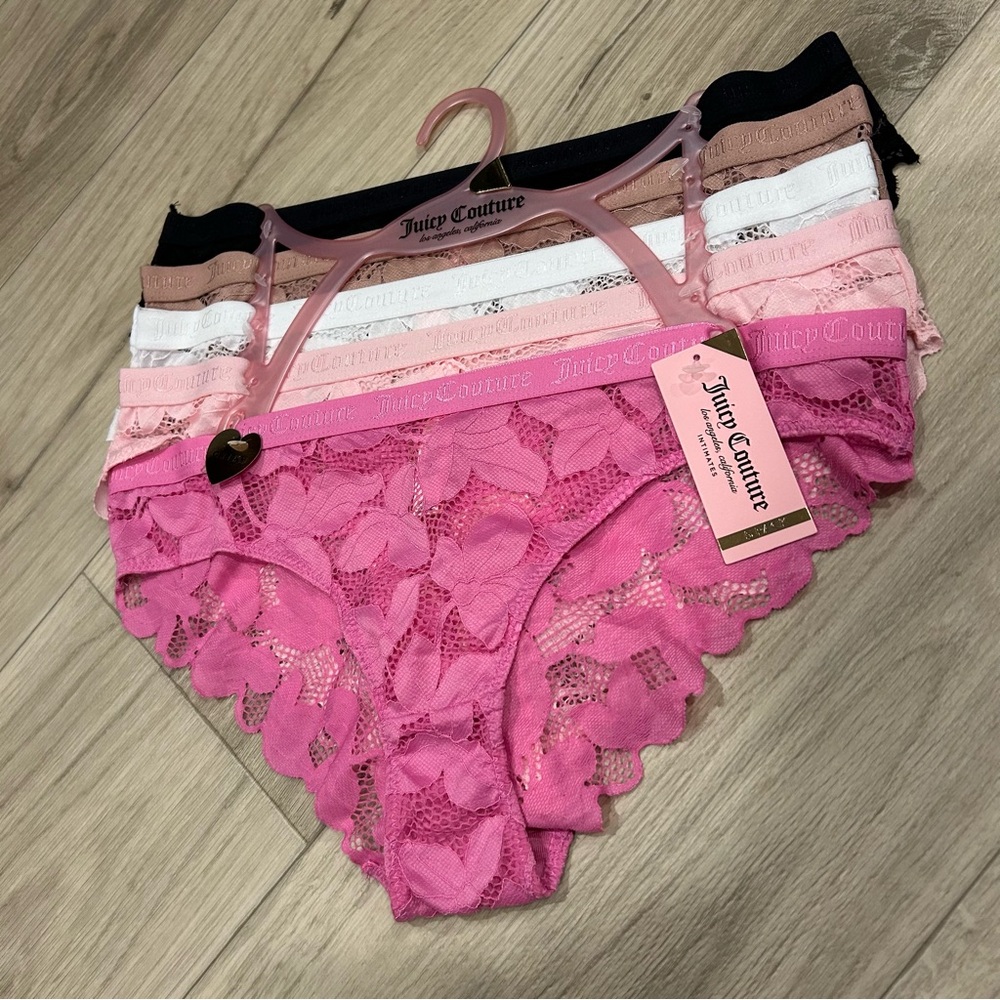 NWT Juicy Couture Multicolor Lace Panty Set